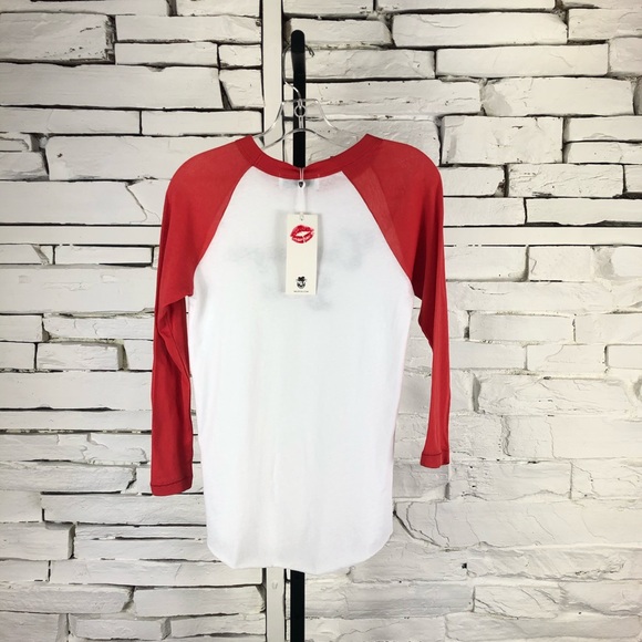 Wildfox Champagne Brain 3/4 Sleeve T-Shirt 360 - Picture 6 of 8